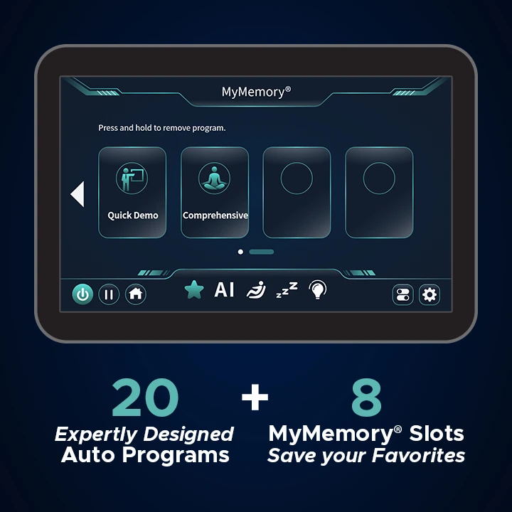 20 Auto Programs plus 8 slots of MyMemory® to Record Favorites